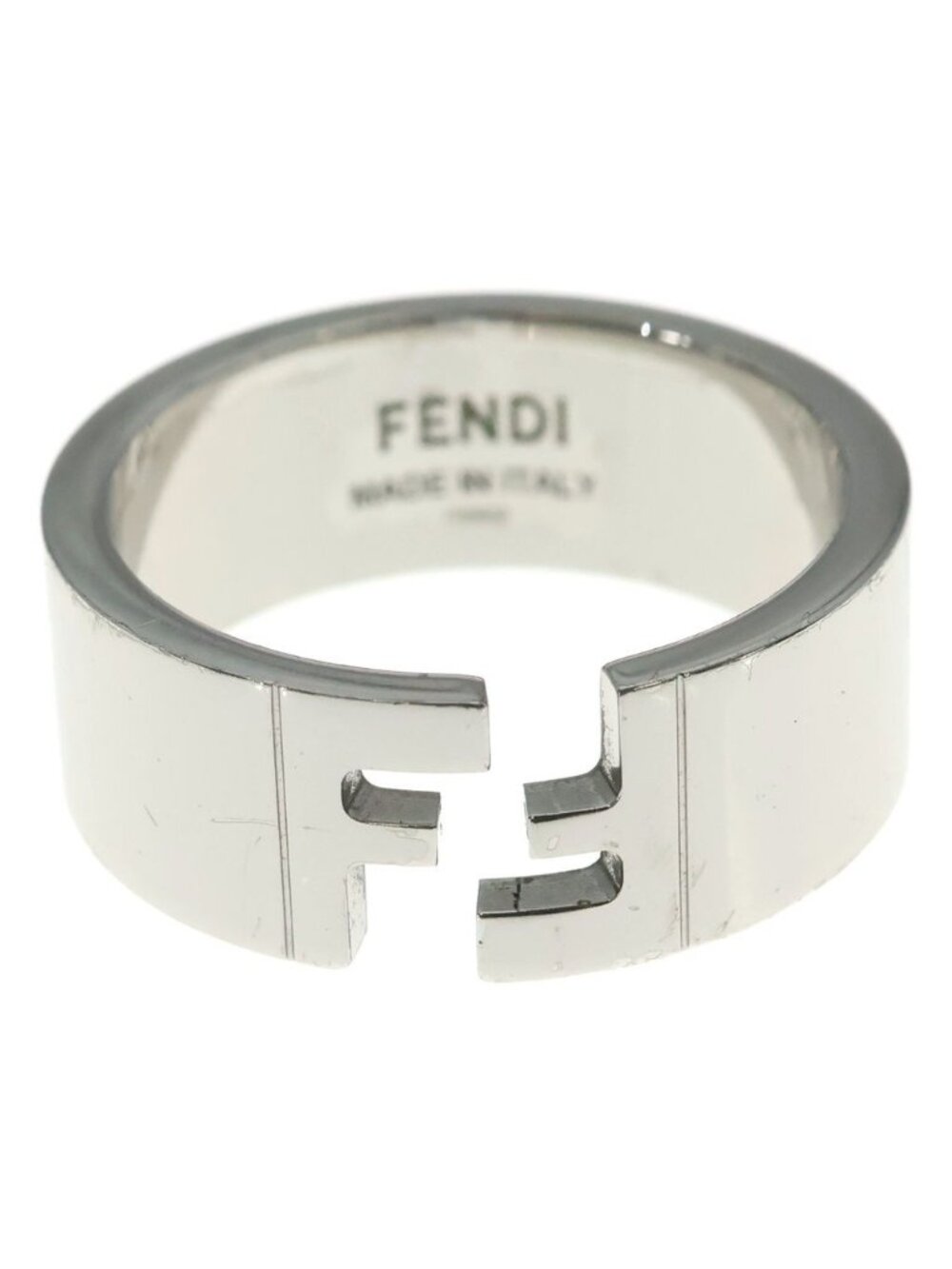 Fendi FF Logo Ring Silver Metal
